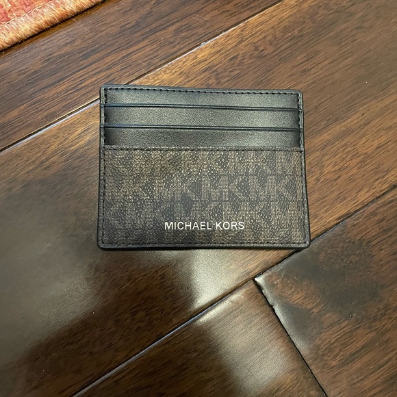 Michael Kors Greyson Tall Card Case Black/Brown UNISEX - Picture 1 of 4